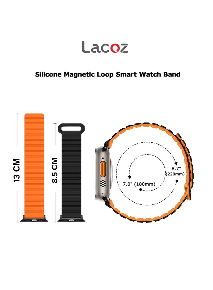 Lacoz Multi Color Magnetic Double Side Silicon Band For Apple Watch 44mm 45mm and 49mm