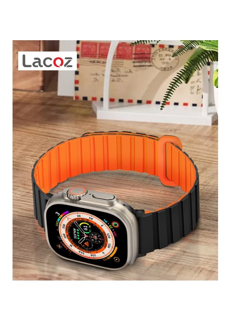 Lacoz Multi Color Magnetic Double Side Silicon Band For Apple Watch 44mm 45mm and 49mm