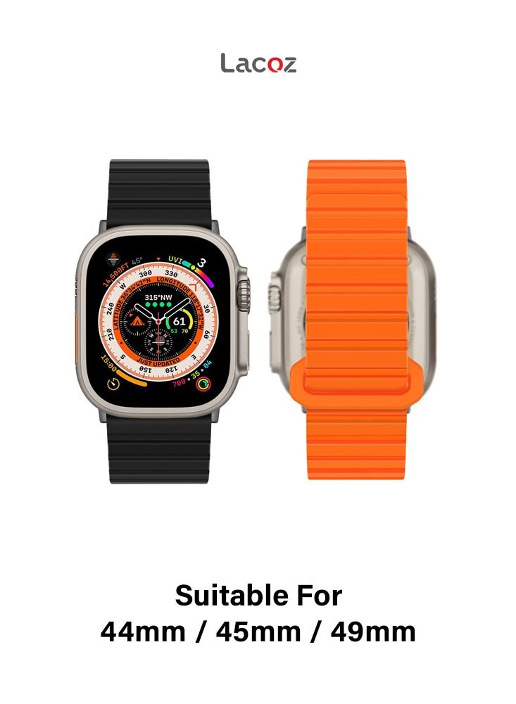 Lacoz Multi Color Magnetic Double Side Silicon Band For Apple Watch 44mm 45mm and 49mm