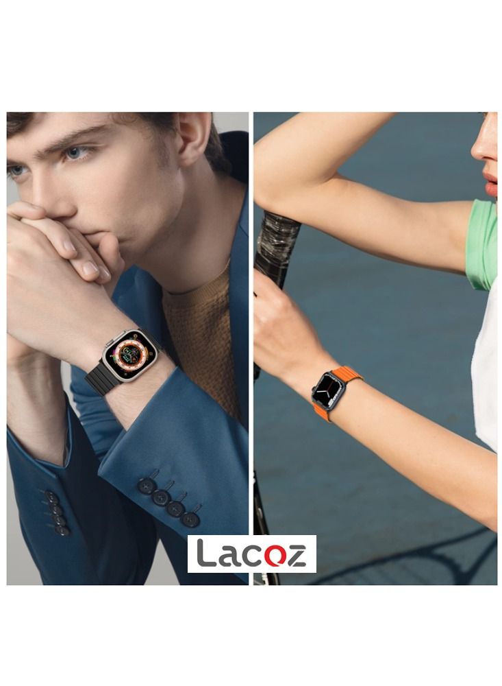 Lacoz Multi Color Magnetic Double Side Silicon Band For Apple Watch 44mm 45mm and 49mm