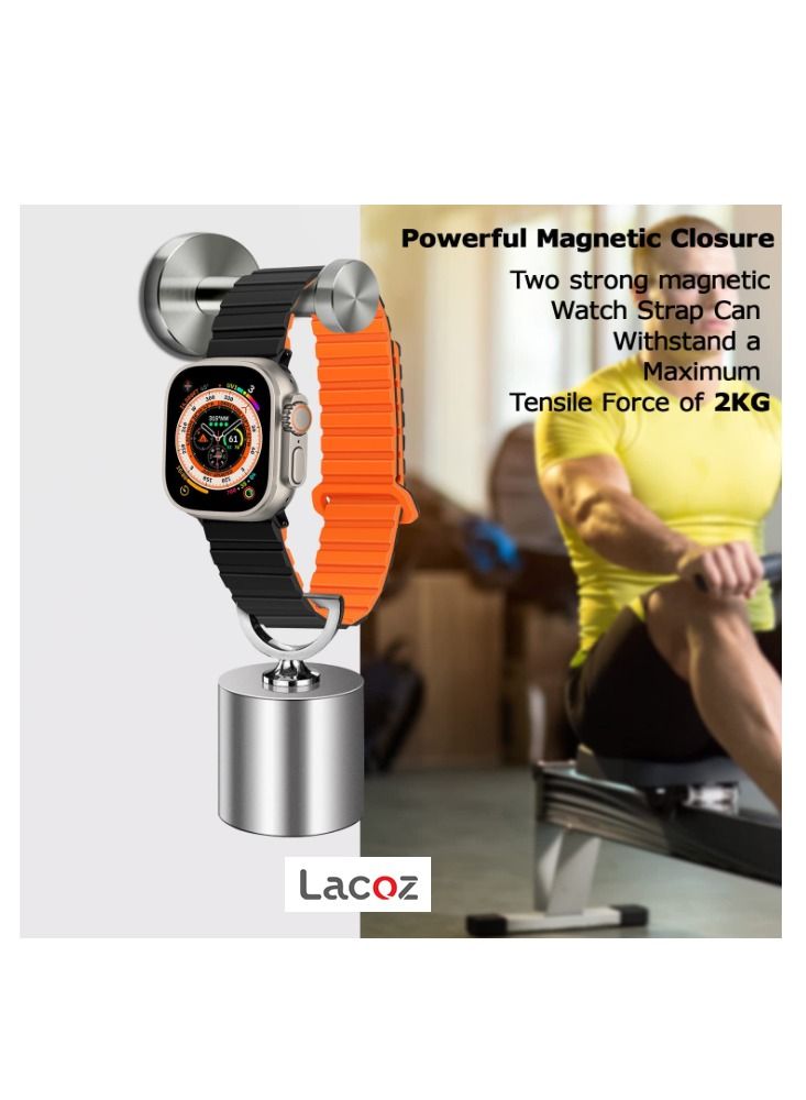 Lacoz Multi Color Magnetic Double Side Silicon Band For Apple Watch 44mm 45mm and 49mm