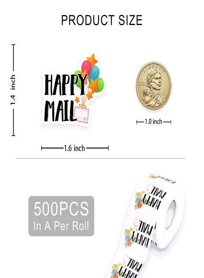 Kaecery Cute Happy Mail Stickers,Small Business Sticker for Mail Envelopes Shipping Package Packing 500 PCS - Image 2