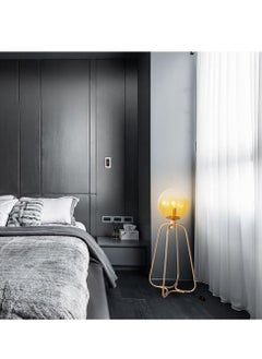 Sharpdo Modern minimalist iron frame glass table lamp study lamp bedroom bedside lamp Gold 29*62cm  - Image 3