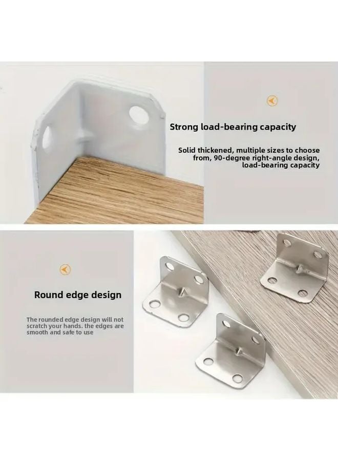 Multifunctional Stainless Steel L Shaped Angle Bracket 90 Degree Right Angle Fixing Connector 5pcs Silvery - Image 4