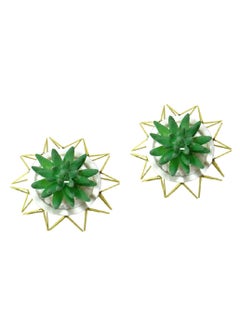 AIWANTO 2Pcs Artificial Flowers Pots Plants Artificial for Decoration Home Balcony Decor Plants Green  - Image 3