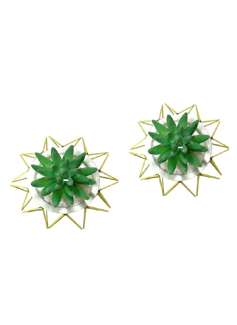 AIWANTO 2Pcs Artificial Flowers Pots Plants Artificial for Decoration Home Balcony Decor Plants Green  - Image 3
