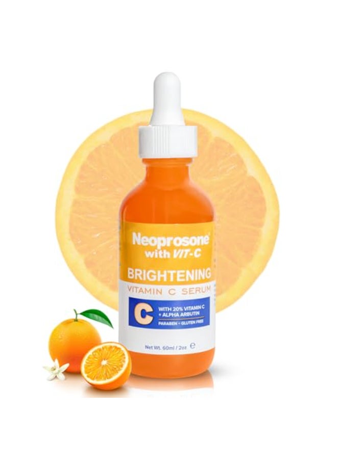 Neoprosone Brightening Serum 2 Fl oz 60ml Formulated to Fade Dark Spots and to Prevent Skin Discolouration with Alpha Arbutin Complex and Vitamin C - Image 1