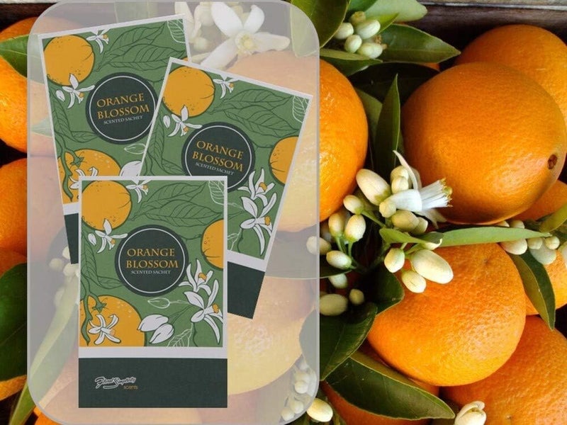 FloralSimplicity Orange Blossom Scented Sachets Pack of 6, Spring and Summer - Long-Lasting Scented Bags, Home Fragrance, Air Freshener & Deodorizer for Closet, Room, Drawer, or Cars, Made in USA - Image 4