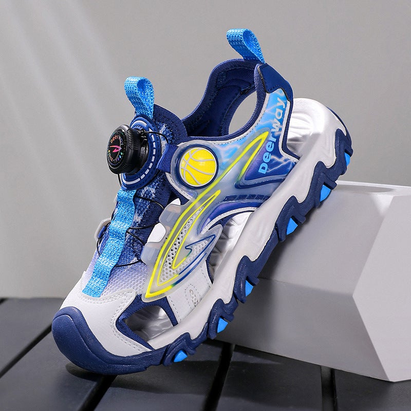 2025 Children'S Sandals Summer Boys' Baotou Sandals Rubber Sole Button Shoes Girls' Beach Shoes - Image 2