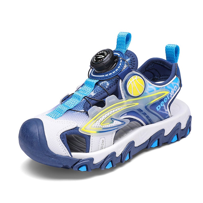 2025 Children'S Sandals Summer Boys' Baotou Sandals Rubber Sole Button Shoes Girls' Beach Shoes - Image 1