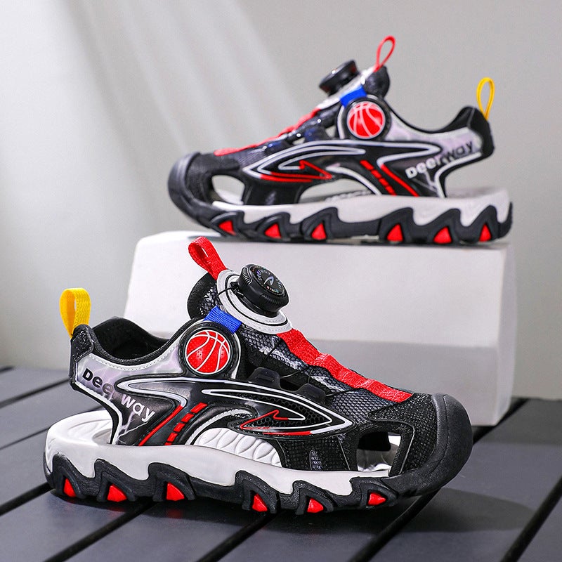 2025 Children'S Sandals Summer Boys' Baotou Sandals Rubber Sole Button Shoes Girls' Beach Shoes - Image 4
