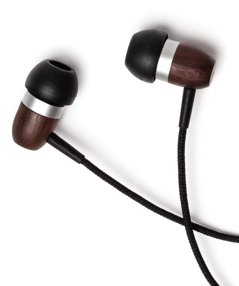 Symphonized Premium Wooden Earphones Wired (3.5mm Jack) Deep Bass Sound, 3D Sound, Microphone Volume Control, 90% Noise Cancelling for Type C Devices. Earphones for Android - Image 1