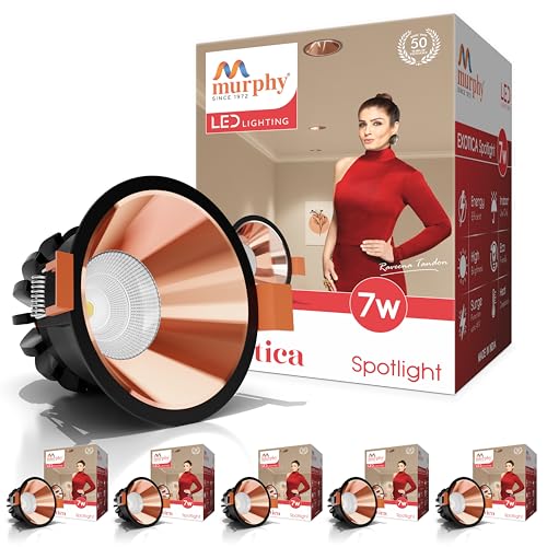 Murphy Exotica 7W COB LED Spot Light for Ceiling | Premium Rose Gold Finish | 700 Lumens Warm White (3000K) Downlight | Aluminium Body | 4kV Surge Protection | 2 Year Warranty | Pack of 6 - Image 1