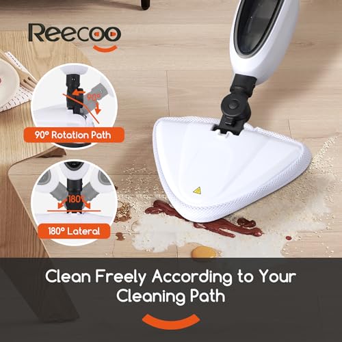 REECOO Steam Mop with Attachments,20s Rapid Heating,Lightweight Floor Steamer for Kitchen, Living Room Wood Floor Tile Carpet Cleaning - Image 4