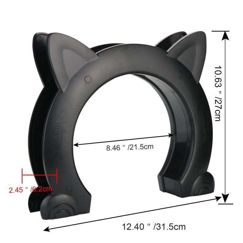 IKUSO Cat Door Interior Door,Hidden Pet Litter BoxPet Door for Cats up to 25 lbs Pet Box,Pass Through Opening 8.46x7.87 inï¼ˆXLï¼‰ - Image 2