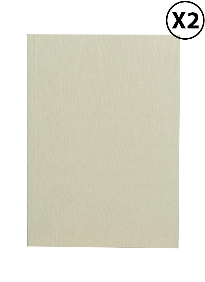 Paper-Oh Yuko-Ori Pearl White A6 Lined No Closure 128 Pages 100gsm Notebook - Pack of 2 - Image 1