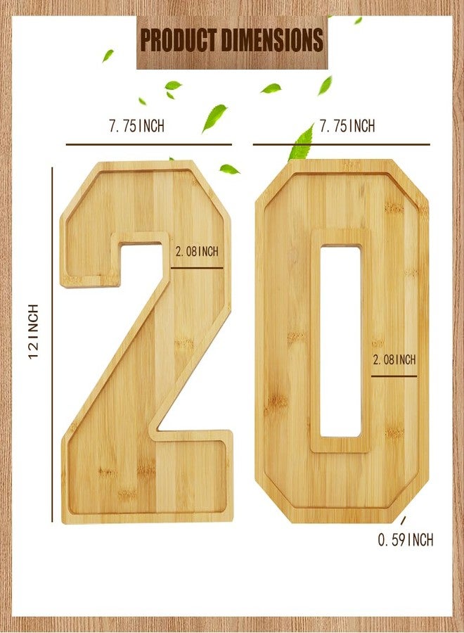 Valguri Wooden Charcuterie Number Fillable Board Box, Fruit Cheese Platter Vegetable Food Dish, Reuseable Serving Tray for Home Decor, Birthday Party Decorations (20) - Image 3