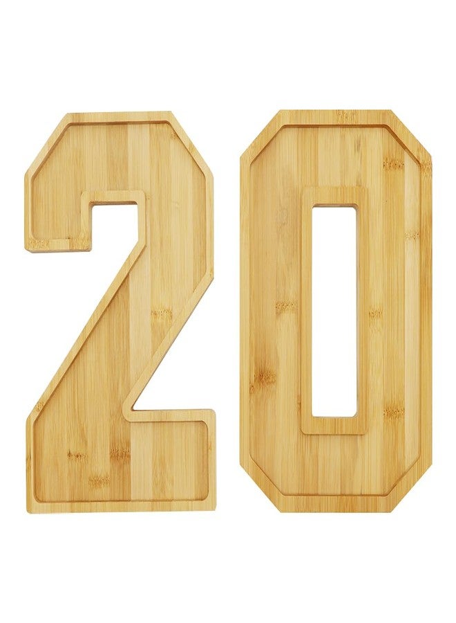 Valguri Wooden Charcuterie Number Fillable Board Box, Fruit Cheese Platter Vegetable Food Dish, Reuseable Serving Tray for Home Decor, Birthday Party Decorations (20) - Image 2