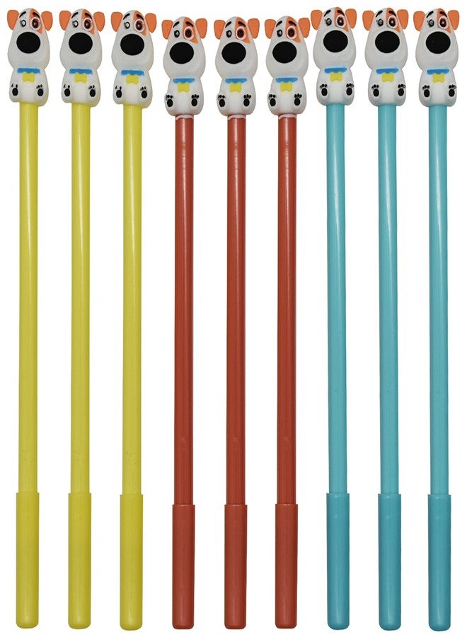 Maydahui 12 PCS Gawk Dog Gel Pen Cute Cartoon 3D Animal Puppy Pens Seated Pet Dogs Black Ink Bow Tie Design for School Office - Image 1