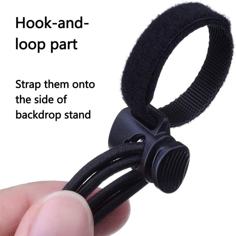 Backdrop Clips Clamps Set Of 4 Adjustable 8 To 16 Inch Elastic String Clips With Rubber U Groove For Photo Background Photography Studio Pant Leg Holder Grommet Strap - Image 5