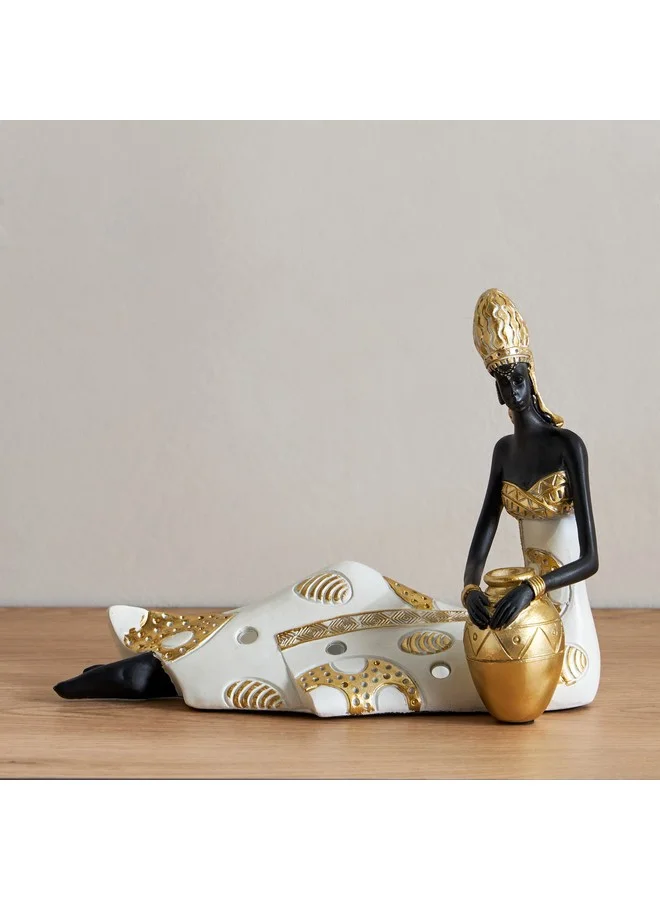 Home Box Marcel Polyresin Sitting Lady 24.5 x 9.5 x 19 cm
