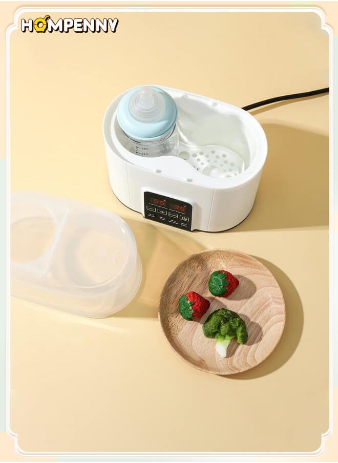 Hompenny - HOMPENNY 6-in-1 Bottle Warmer – Dual Bottle Heating, Precise Temperature Control, Steam Sterilization, Baby Food Heater, LED Display for Breastmilk and Formula - Image 1