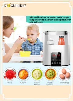 Hompenny HOMPENNY 6-in-1 Bottle Warmer – Dual Bottle Heating, Precise Temperature Control, Steam Sterilization, Baby Food Heater, LED Display for Breastmilk and Formula  - Image 5