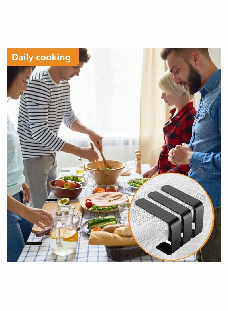 Zikra Tablecloth Clips, 4 Pack Stainless Steel Table Cover Clamps, Suitable for Outdoor Indoor Party, Picnics, Restaurants & Weddings, Black - Image 3