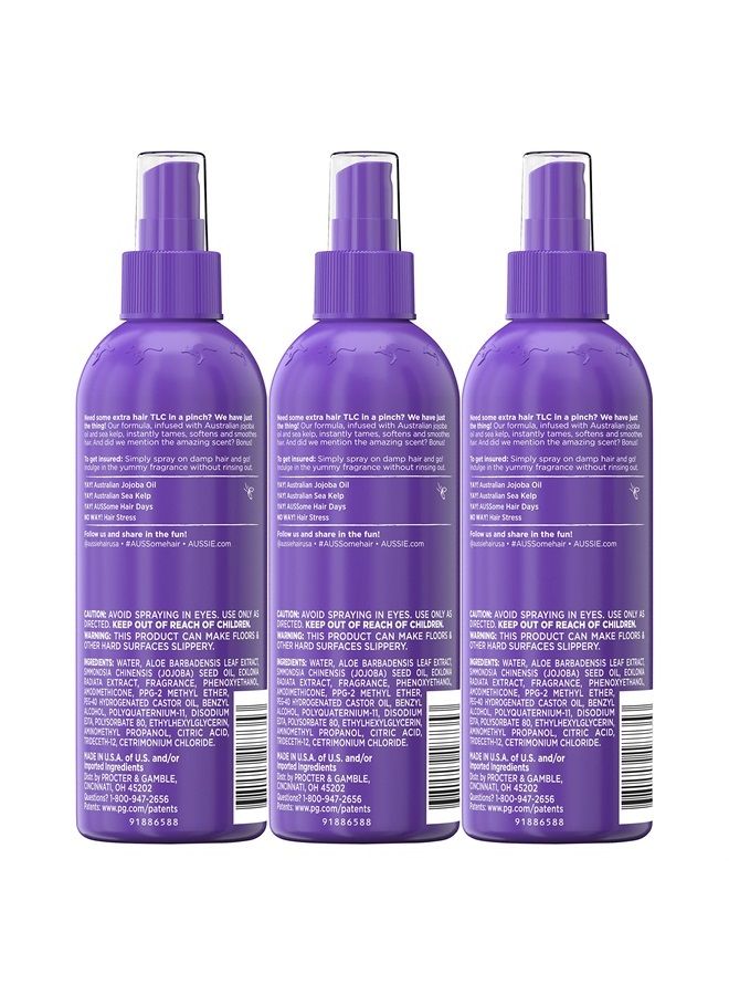 Aussie Leave in Conditioner Spray, with Jojoba & Sea Kelp, Hair Insurance, 8 fl oz, Triple Pack - Image 2