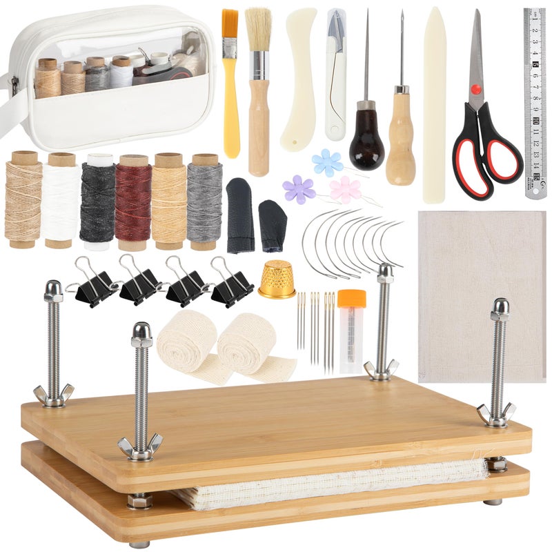 pamctry 50 Pcs Book Binding Kits for Beginners - Complete DIY Kit with Tools & Instructions, 11.6 x 7.8 Inches - Image 1
