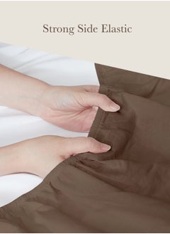 Queen Plain Fitted Sheet with 2 Pillow Case 180 x 200 Cm Coffee Brown - pzsku/Z74ED557E0D20ADC6B790Z/45/_/1726143991/10929dc8-0470-4f8b-b07a-ac5657fb2c03