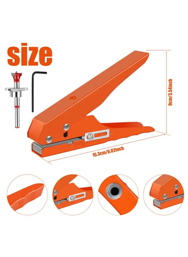 15mm Heavy Duty Manual Single Hole Punch Adjustable Ergonomic Portable Metal Tool - Image 2