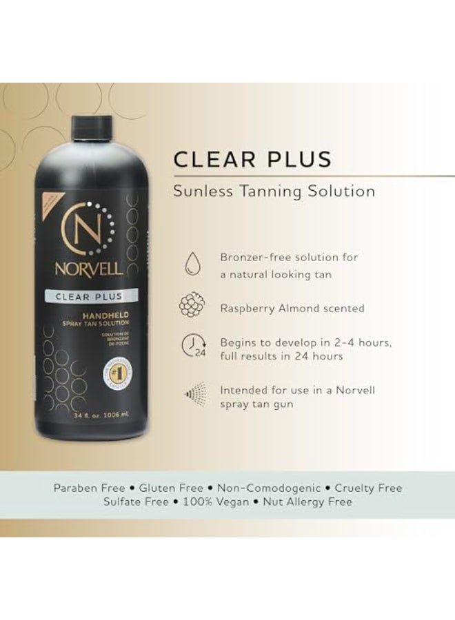 Norvell Premium Spray Tan Solution Clear Plus 1 liter Professional Sunless Tanning Formula for Natural Bronze Glow Streak Free Fast Drying Long Lasting Color - Image 4