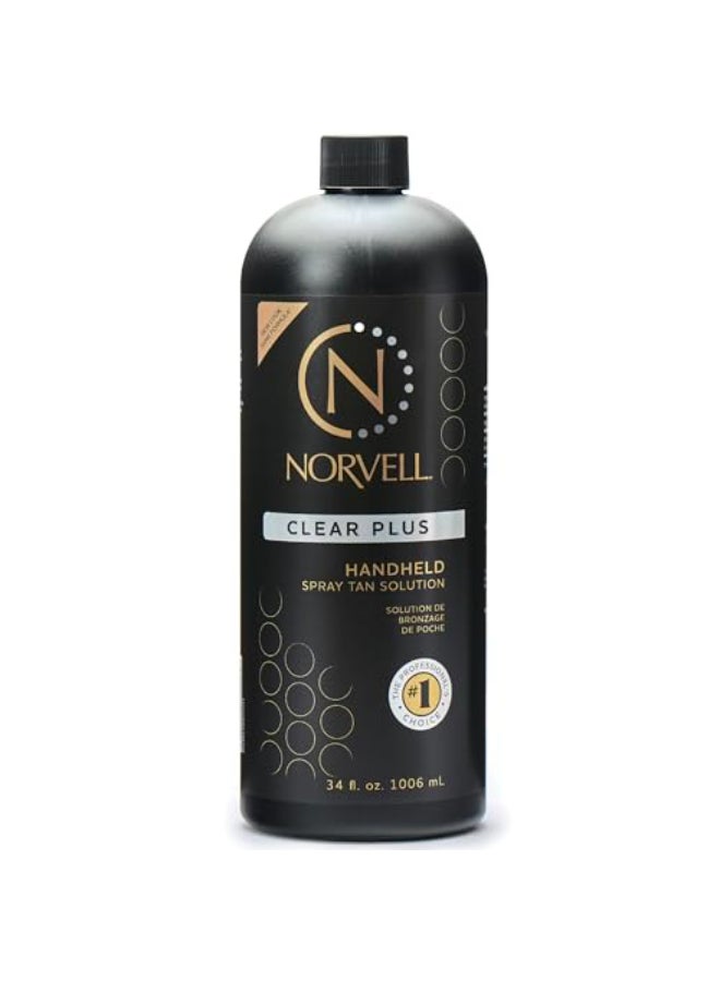 Norvell Premium Spray Tan Solution Clear Plus 1 liter Professional Sunless Tanning Formula for Natural Bronze Glow Streak Free Fast Drying Long Lasting Color - Image 1