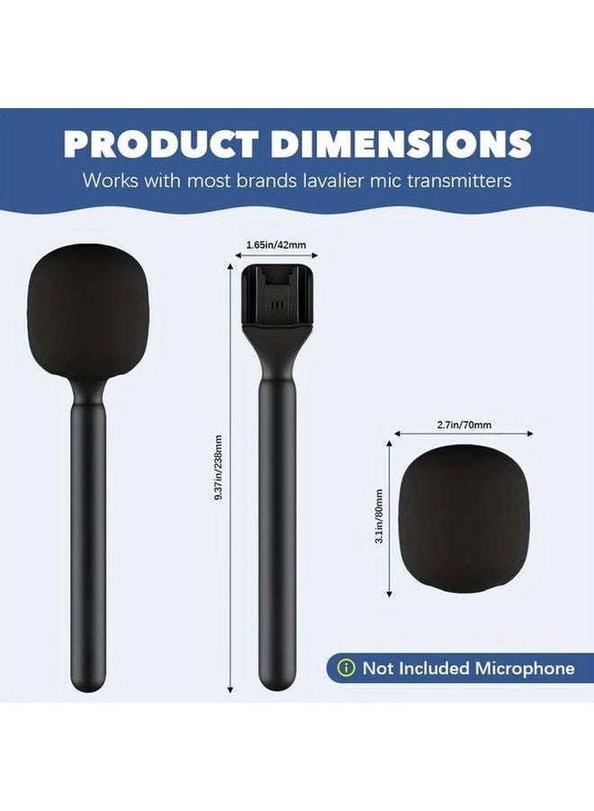 Black DJI Mic Handheld Stand Adjustable Holder For DJI Mic 2 RODE Microphone - Image 3