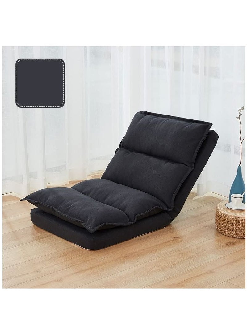 GT-Wheel Floor Chair Adjustable 5 Angles Padded Floor Game Seating Back Support Floor Recliner Fold Flat for Meditation, Reading, Watching, Video-Gaming, Adult Kid (Black) - Image 1