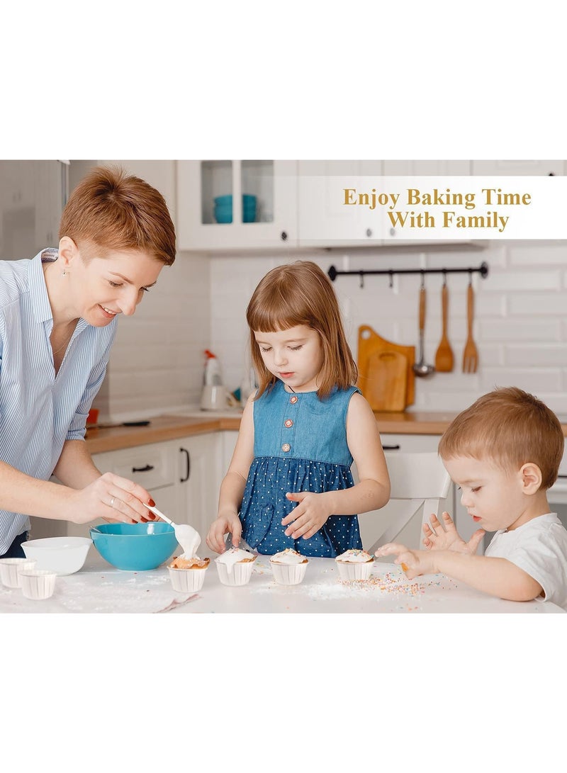 Kawkab 50 Standard-Size White Cupcake Liners, Greaseproof Baking Cups, Muffin Baking Cups, Heavy-Duty Greaseproof Paper, Ideal for Weddings, Birthdays, Parties, and Gifts - Image 5