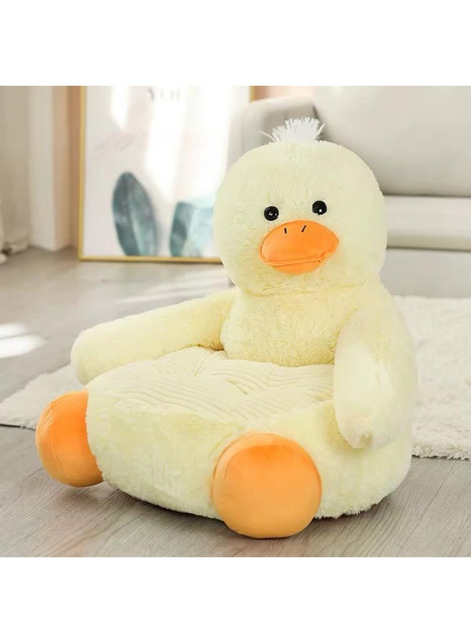 صحاره كرسي أطفال فرو ناعم Plush Baby Chair – شكل بطة/باندا/دب، مريح وآمن لتعليم الجلوس – مناسب من 6 شهور، ديكور حضانة أنيق - Image 2