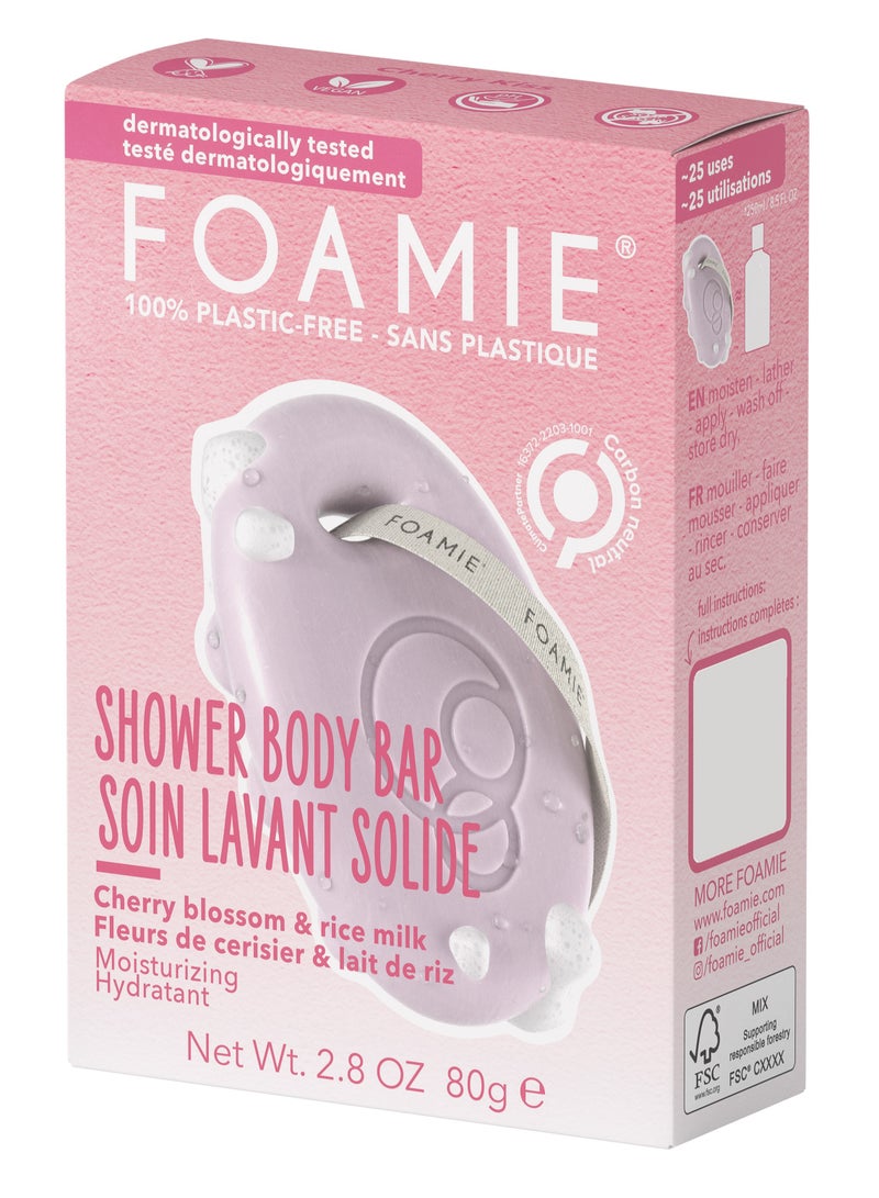FOAMIE Cherry Blossom & Rice Milk Body Bar Pack of 3 - Image 2