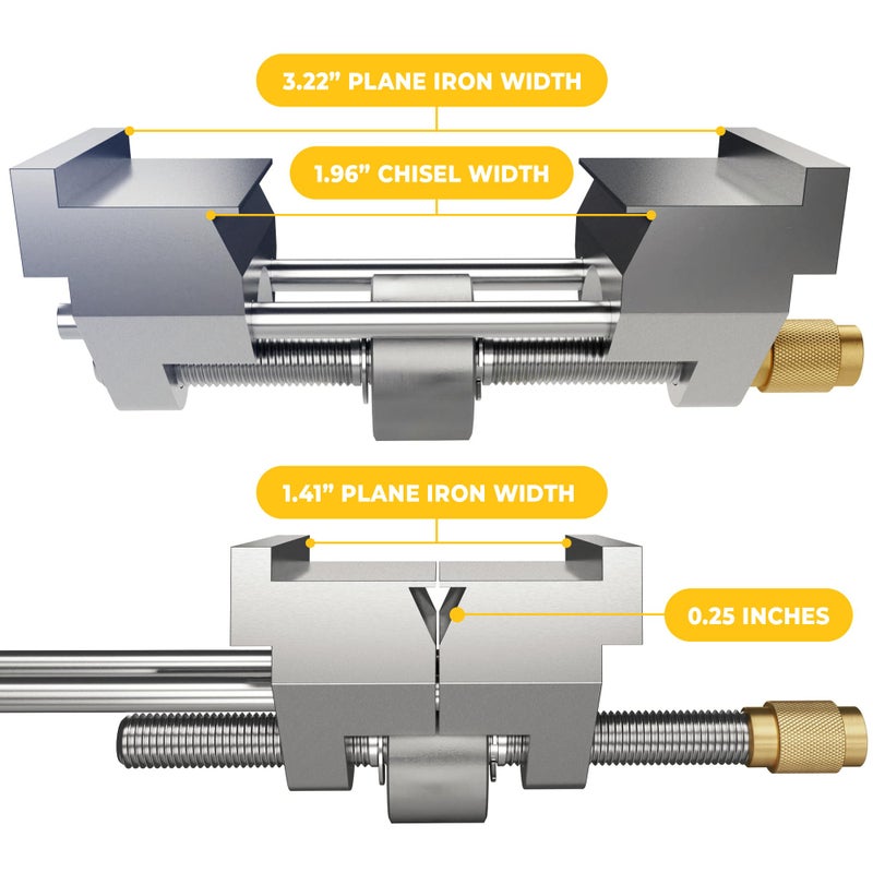 Sharp Pebble Honing Guide - Chisel & Plane Sharpening Jig - Fits Chisels 0.25' to 1.96', Fits Planer Blades 1.41' to 3.22' - Image 2