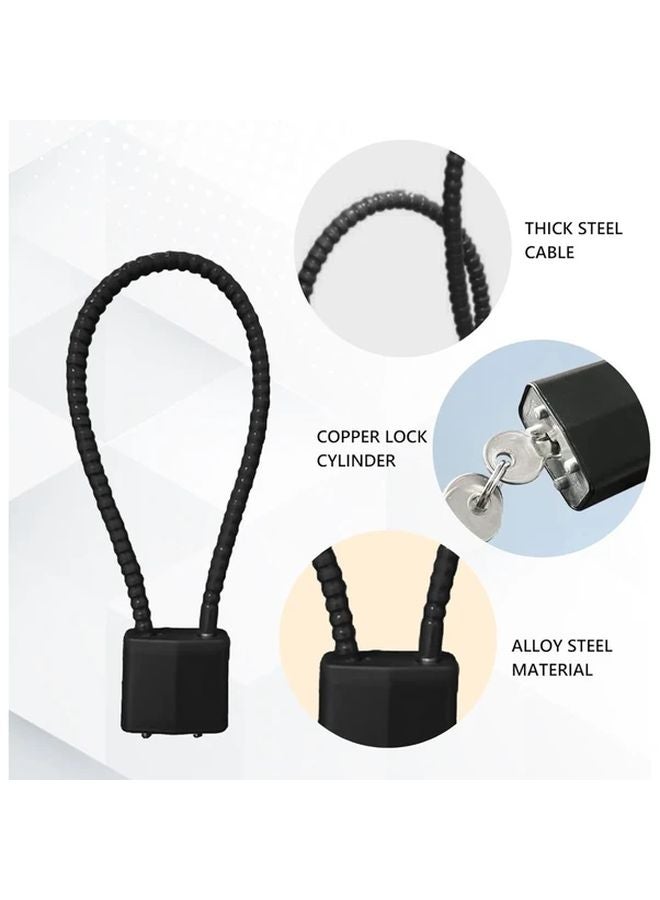 2pcs Heavy Duty Cable Padlock with Key Long Shackle for Bicycle Gate Cabinet - Image 4