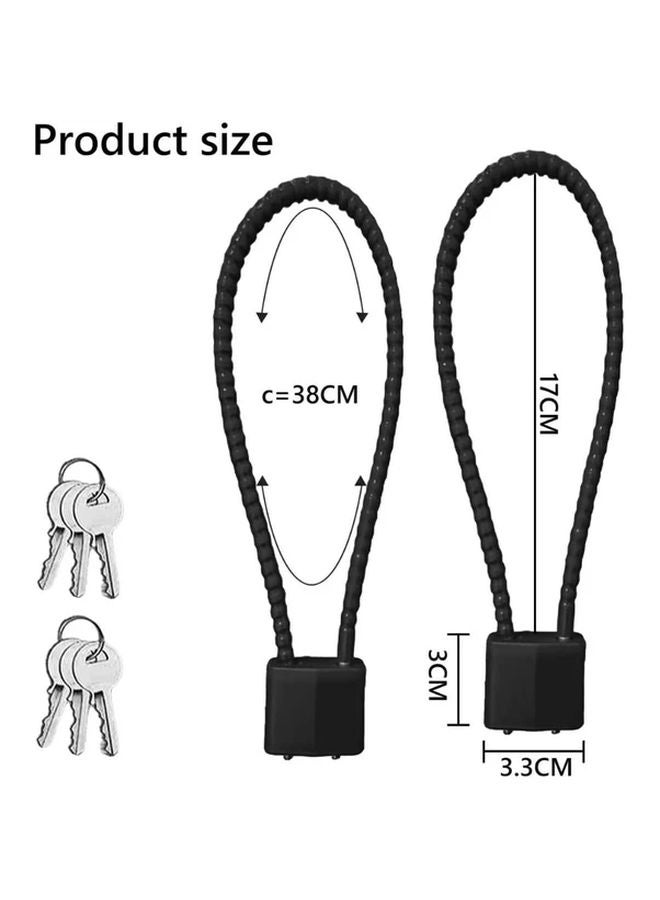 2pcs Heavy Duty Cable Padlock with Key Long Shackle for Bicycle Gate Cabinet - Image 3