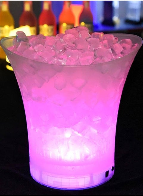 Light-Up Ice Bucket for Parties and Events - Rechargeable Bluetooth Speaker and Beverage Cooler