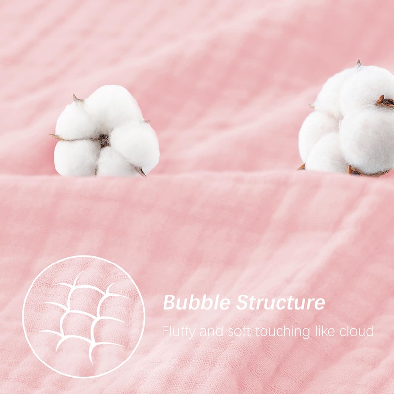 SWEET DOLPHIN Muslin Hooded Baby Bath Towels - 2 Pack 100% Cotton Towel for Babies, Infants, Toddlers - 32x32Inch - Highly Absorbent and Newborn Essential, Pink - Image 5
