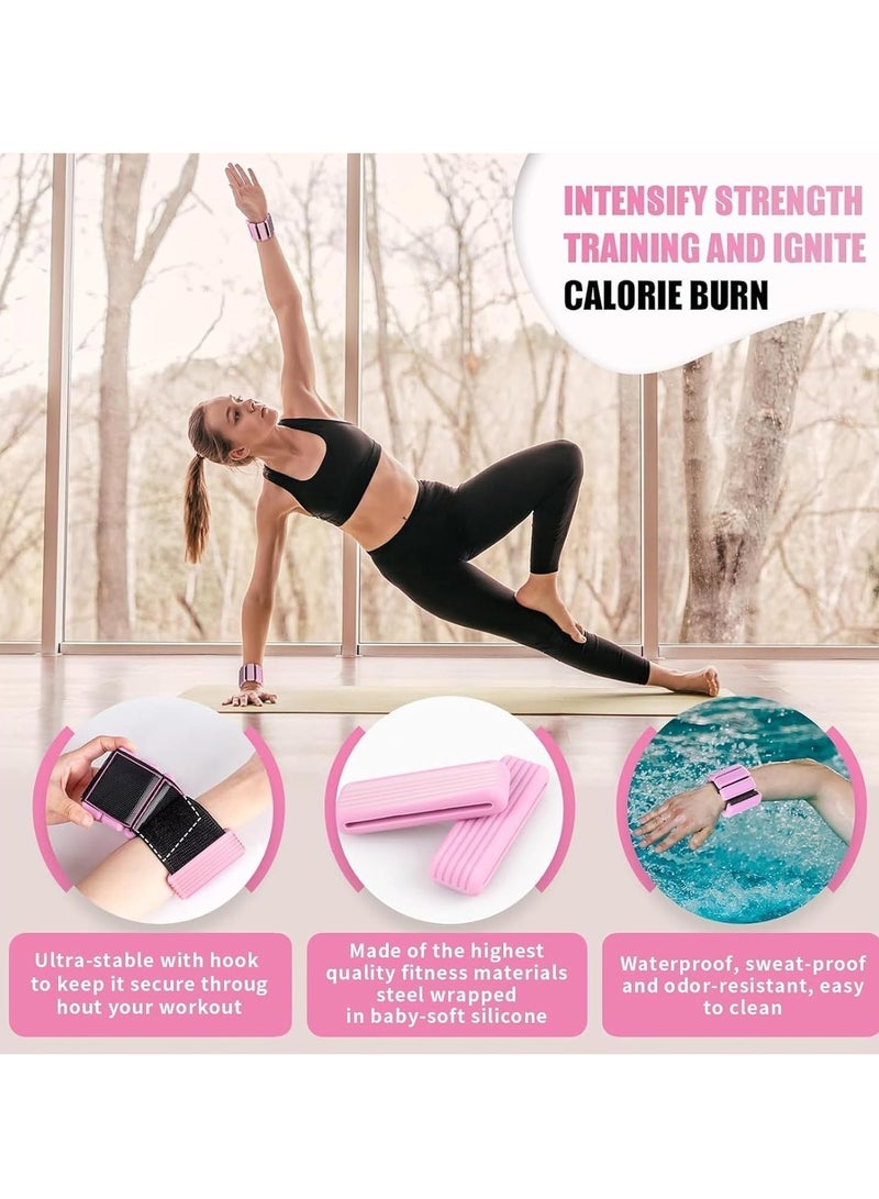 Yoawllty Pilates Wrist & Ankle Weights 2 Pcs, Wearable Strong Arm & Leg Weights Sets, Adjustable Ankle Weights for Walking, Yoga, Dance, Barre, Gym - Image 3