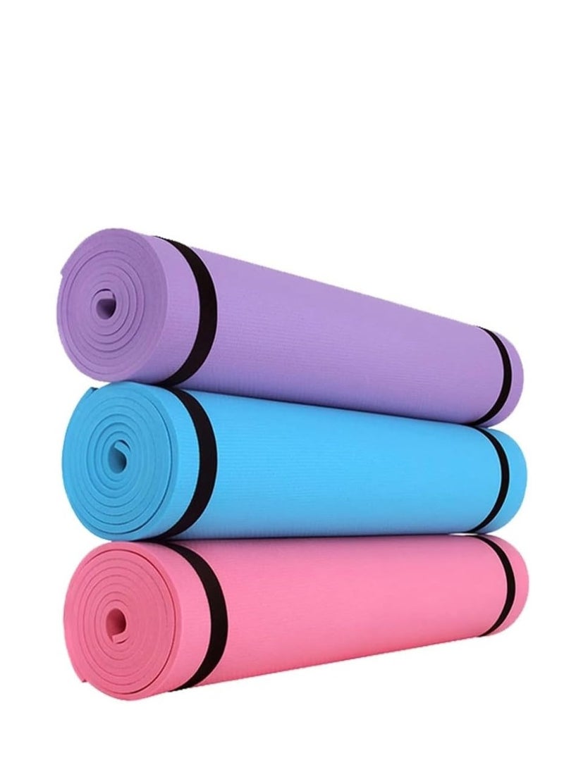 Plan A 3mm Thick Non Slip Rubber Mat Ideal for Home Workout and Gyms, Eco-Friendly EVA Yoga Mat for Yoga, Pilates, Fitness with Carrying Strap  - Image 1
