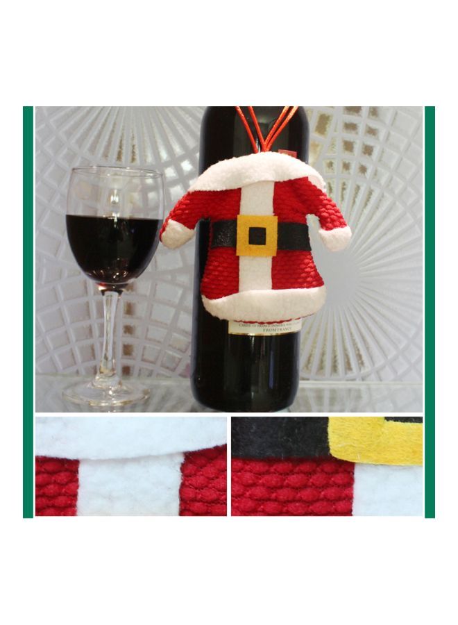 نيبمينينت طقم حامل أدوات المائدة مزين على شكل معطف وبنطال سانتا، مكون من 6 قطع أحمر / أبيض أصفر 11x11x5سنتيمتر - Image 5