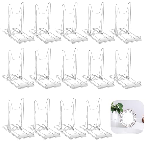 HOMEBOBO 14 Pack Acrylic Book Display Stand - Adjustable Clear Easel Holder Display Collector Stand for Comic Books, CD DVD, Plates, Magazines, Postcard, Artworks, Collectibles & Home Office Decor - Image 1