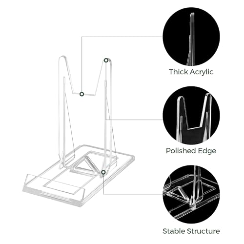 HOMEBOBO 14 Pack Acrylic Book Display Stand - Adjustable Clear Easel Holder Display Collector Stand for Comic Books, CD DVD, Plates, Magazines, Postcard, Artworks, Collectibles & Home Office Decor - Image 4