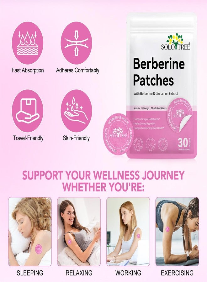 Arkture Berberine Patches for Women and Men, with Cinnamon, Pomegranate, 8-Hour Long-Lasting Formula Support, Applied to Various Parts of The Body, 30 Patches - Image 2